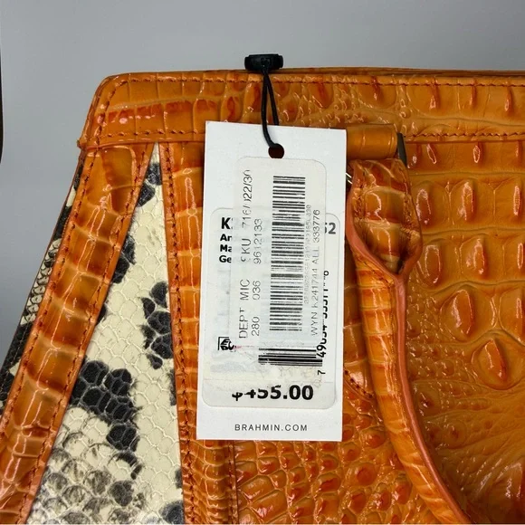 Brahmin Arden Satchel Marmalade Wynette Shoulder Bag Authentic Brand New Rare - Picture 6 of 10